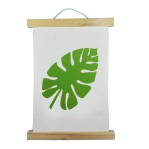 Askılı, Ipli Kanvas Tablo Poster, Kalın Tropik Yaprak